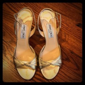 Jimmy Choo metallic slingback heels